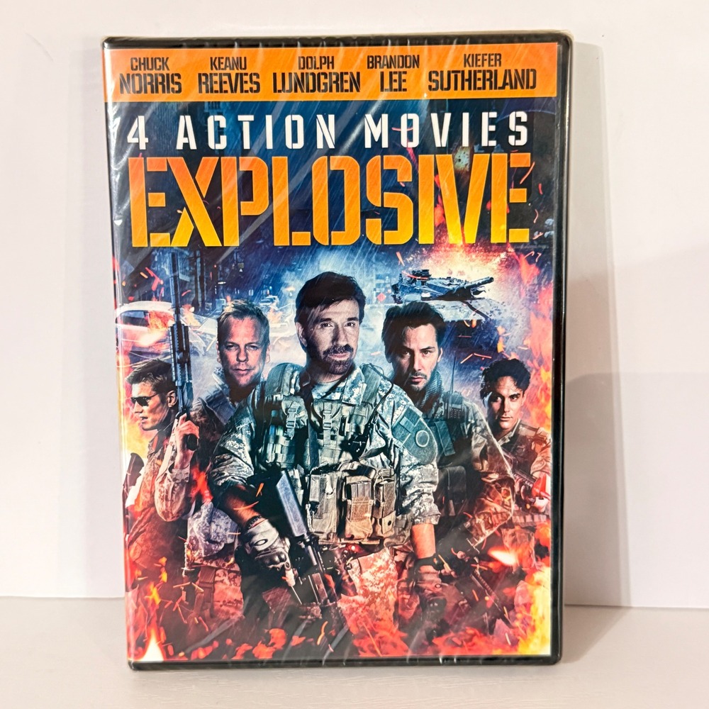 4 Action Movies Explosive DVD Chuck Norris Keanu Reeves Brandon Lee Lundgren
